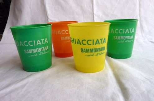 7 Bicchieri Plastica vintage anni 60 Gnassi Sammontana