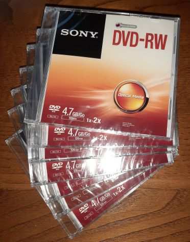 7 Sony DVD-RW nuovi 4.7GB120min 1X-2X