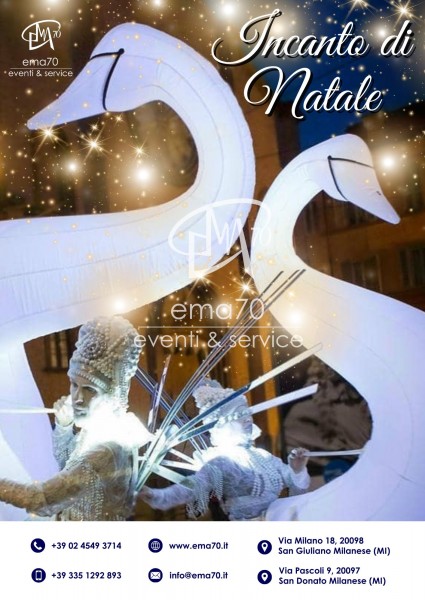 IL MAGICO NATALE  – ANIMAZIONE ITINERANTE NATALE – PARATA DI TRAMPOLIERI CON LANCIO DI CORIANDOLI BIANCHI – EVENTI AZIENDALI - EVENTI PRIVATI -EVENTI PUBBLICI 