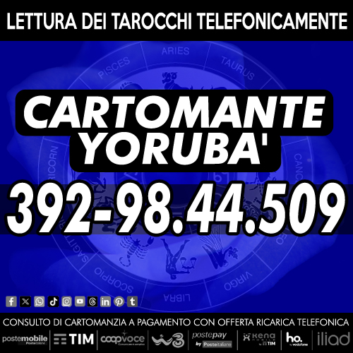 Sensitività e Medianità pura. Esperienza trentennale. Cartomante Yorubà.