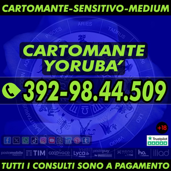 La serenità esiste per tutti! Contattami e la troveremo insieme! il Cartomante Yorubà