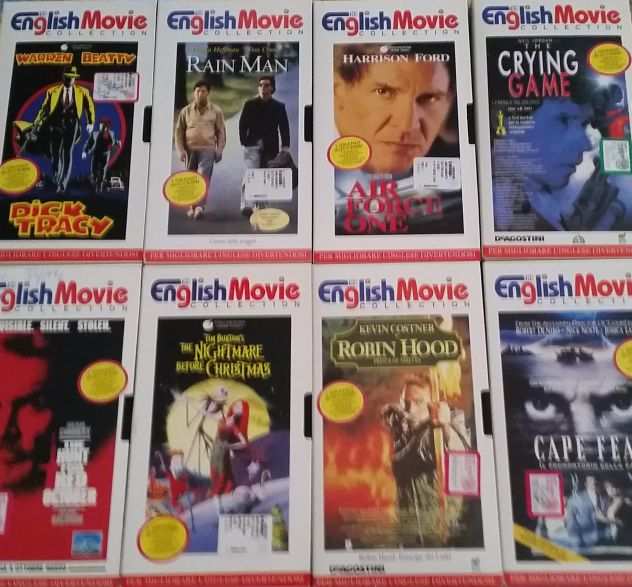 8 VHS English Movie Collection