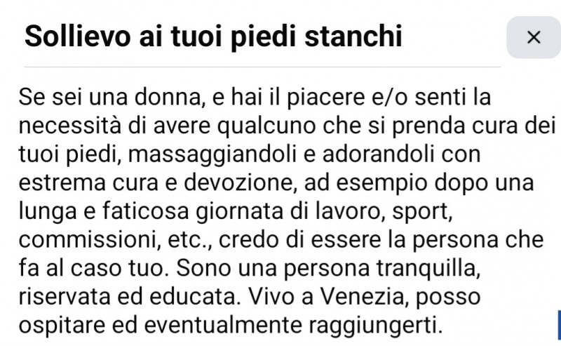 Massaggio e adorazione dei piedi 