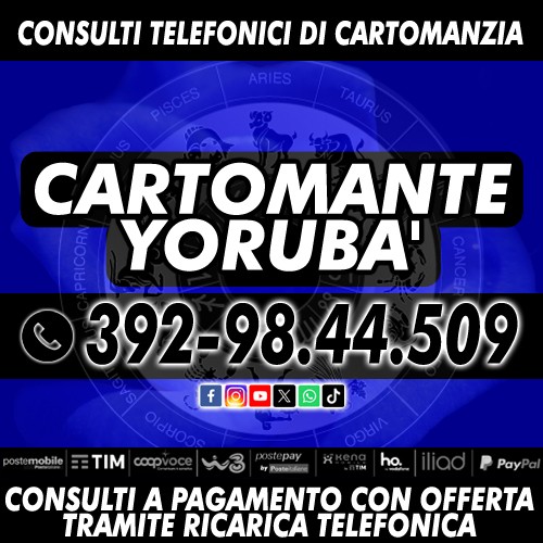 Yoruba' Cartomante, sensitivo, cartomante, chiromante, astrologo, parapsicologo.