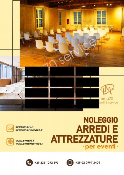 NOLEGGIO ARREDI E ATTREZZATURE - PER EVENTI AZIENDALI - EVENTI PRIVATI - EVENTI PUBBLICI