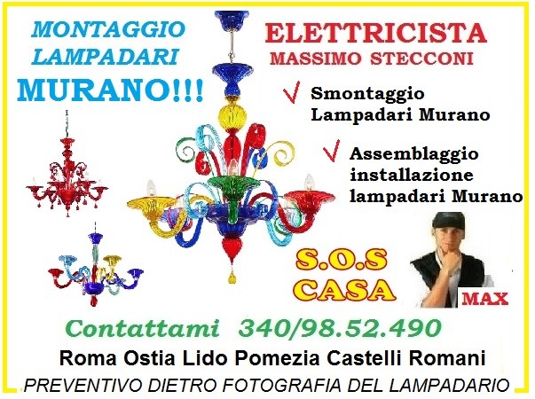 Montaggio lampadari e plafoniere Roma Parioli con 20 euro