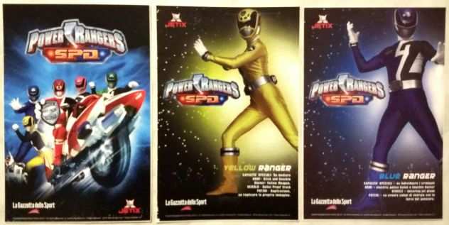 9 figurine adesive Power Rangers S.P.D. JETIX La Gazzetta dello Sport nuovo