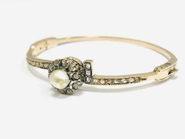 9 kt Oro - Bracciale - 1.00 ct Diamante - pearl