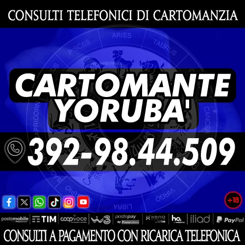 Il Cartomante Yorubà è presente anche su: Facebook, Instagram, Youtube, Tiktok, WhatsApp e X (Twitter)