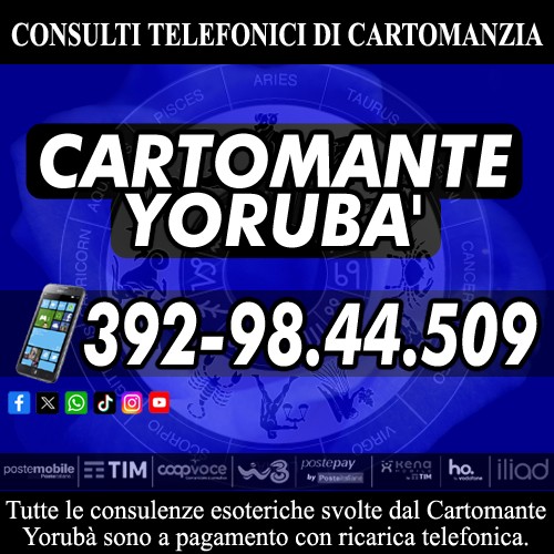 Il Cartomante Yorubà è presente anche su: Facebook, Instagram, Youtube, Tiktok, WhatsApp, X (Twitter) e Threads.