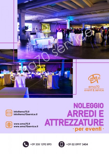 NOLEGGIO ARREDI E ATTREZZATURE - PER EVENTI AZIENDALI - EVENTI PRIVATI - EVENTI PUBBLICI