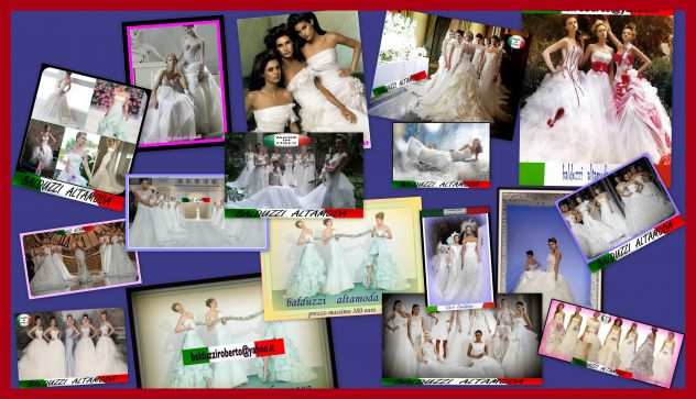 Abiti sposa stock 10 pezzi a scelta euro 1.500 - made italy, seta pura