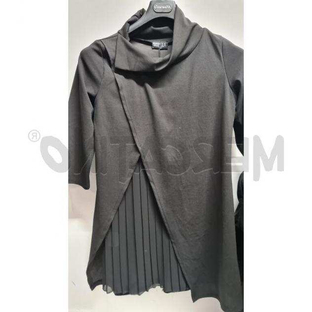 Abito donna armani jeans nero lato pieghe