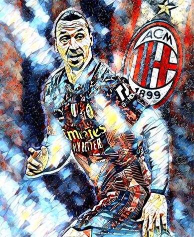 AC Milan - Campionato italiano di calcio - Zlatan Ibrahimovi - 2024 - Artwork, Print, limited edition 230