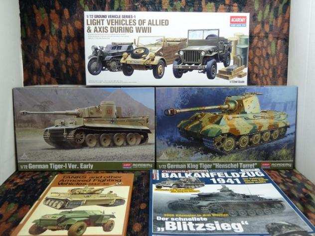Academy - Lotto Panzer-Division con 2 mezzi corazzati  veicoli militari  1 libro  1 rivista - kit da assemblare e dipingere nuovi in scala 172 134