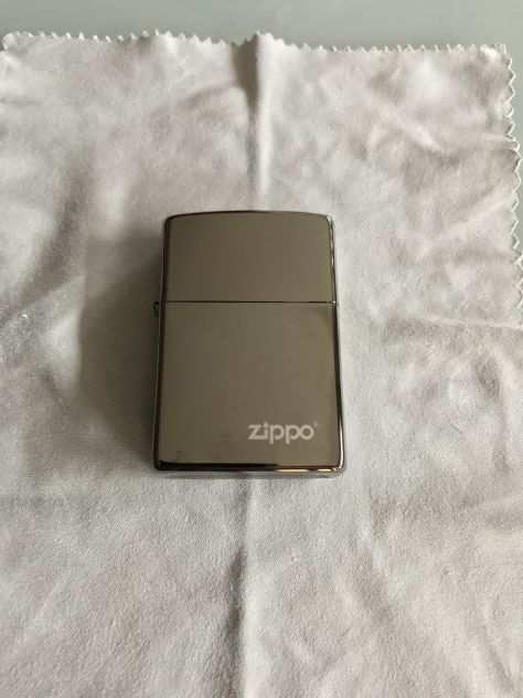 Accendino Zippo Black Ice come nuovo con logo inciso con ricambi originali