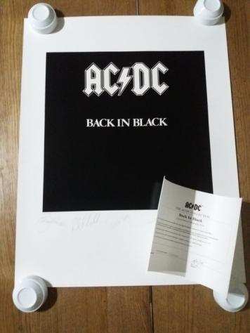 ACDC - Back in Black - Lithograph - Limited Edition - Plate Signed - COA - Articolo memorabilia merce ufficiale - 19951996