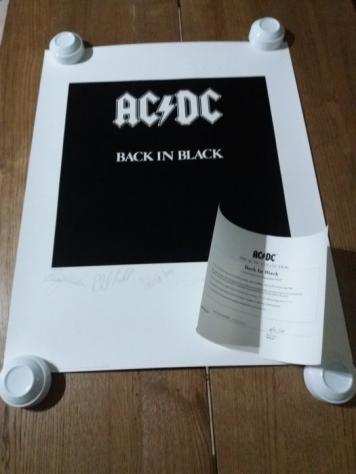 ACDC - Back in Black - Lithograph - Limited Edition - Plate Signed - COA - Articolo memorabilia merce ufficiale - 19951996