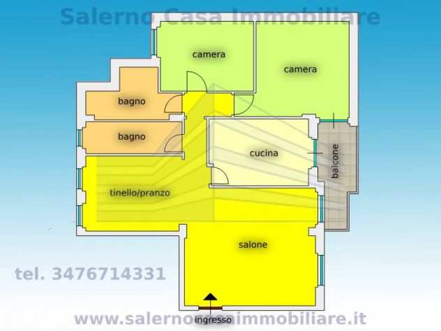 Acquamela di Baronissi (SA), zona Aiello Inf., appartamento di 110 mq.