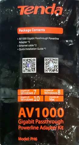 Adattatore collegamento internet tramite la rete elettrica TENDA AV1000