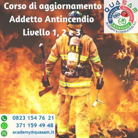 Addetto antincendio di livello 1, 2 e 3 (D.M. 02092021)