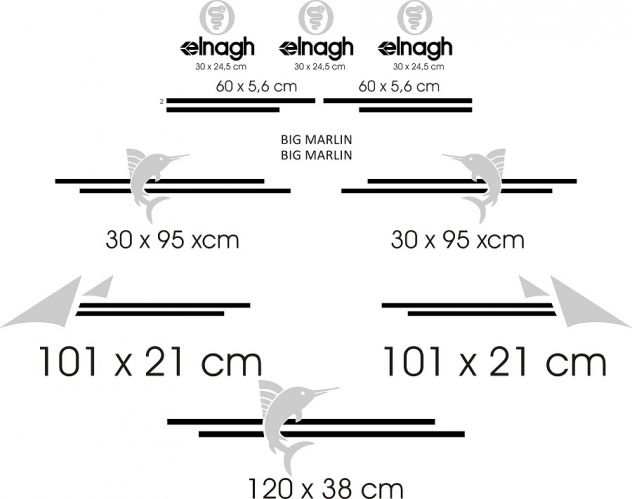 adesivi per camper elnagh big marlin serie 60 in set come in foto