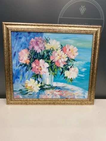 Ageeva  irina quot Peonie quot olio su tela misura 70x60cm