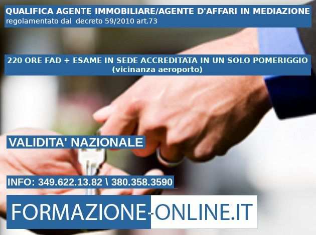 AGENTE IMMOBILDAFFARI IN MEDIAZ. ONLINEESAME IN SEDE - BOLOGNA