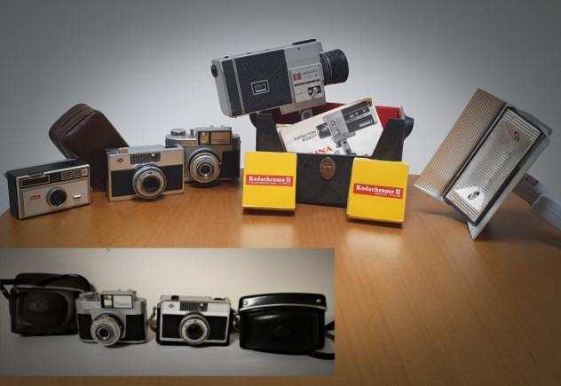 Agfa, Kodak, Bencini Lotto Fotocamere Cinepresa Luci Analogico e Super 8 Fotocamera analogica