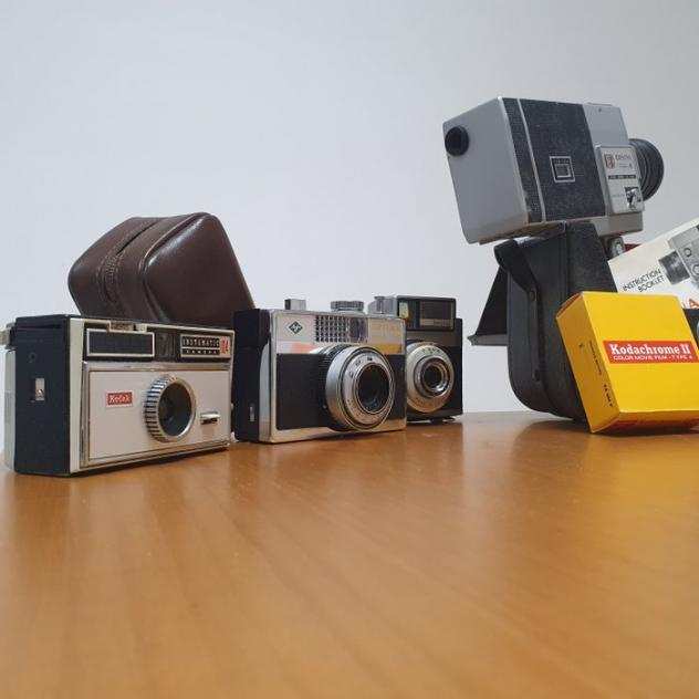 Agfa, Kodak, Bencini Lotto Fotocamere Cinepresa Luci Analogico e Super 8 Fotocamera analogica