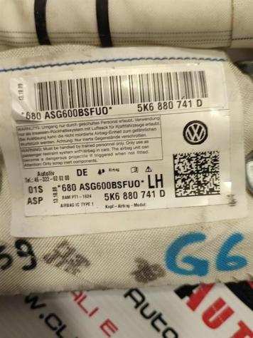 AIRBAG A TENDINA LATO SINISTRO VOLKSWAGEN Golf 6 Plus 5K6880741D (0812)