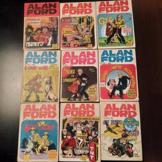 Alan Ford 11 12 13 18 22 23 24 50 58 Senza adesivi o manifesto - 9 Comic - Prima edizione - 19701974