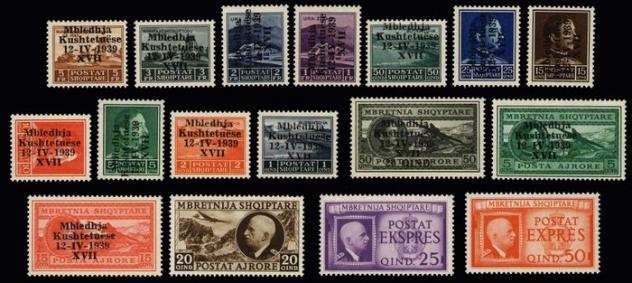 Albania 1939 - Occupazione Italiana, 4 serie, 17 valori - Sassone 111, A14, Ex12