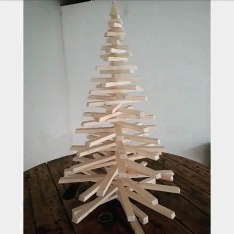 Albero di Natale in listelli di legno H 100 cm