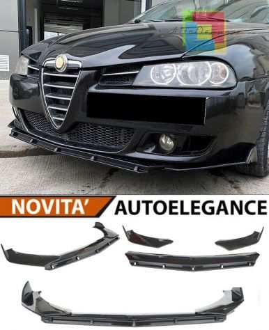 ALFA ROMEO 156 SPLITTER PARAURTI ANTERIORE NERO LUCIDO LOOK RS - 3P -