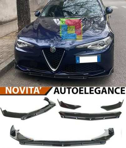 ALFA ROMEO 2015-2021 GIULIA SPLITTER PARAURTI ANTERIORE NERO LUCIDO - 3P -