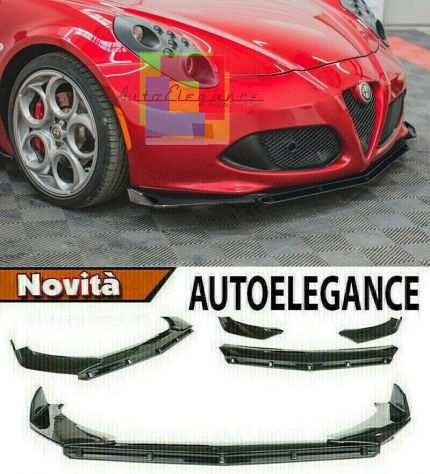 ALFA ROMEO 4C 2013-2017 LAME DE PARE-CHOC AVANT LOOK NOIR BRILLANT RS - 3P -