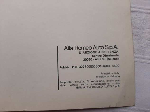 ALFA ROMEO ALFETTA BERLINACOUPE CARATTERISTICHE ORIGINALE