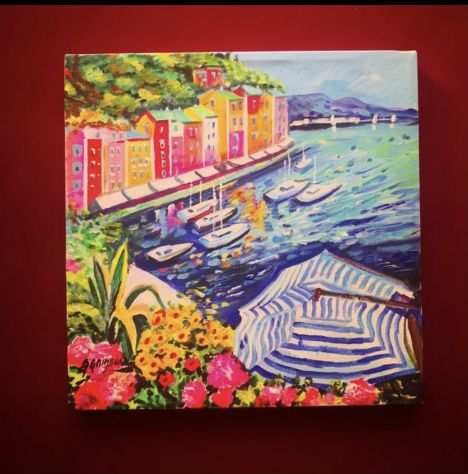Alfredo Grimaldi i colori del mare 30x30 olio su tela
