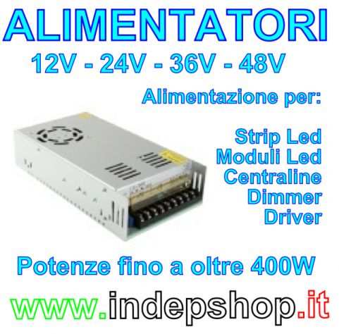 Alimentatori 5V - 9V - 12V - 15V - 18V - 24V - 27V - 30V - 36V - 48V anche con uscita doppia, tripla o quadrupla