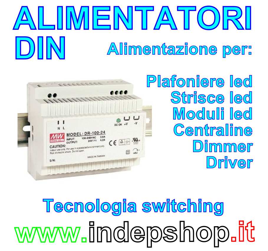 Alimentatori 5V - 9V - 12V - 15V - 18V - 24V - 27V - 30V - 36V - 48V anche con uscita doppia, tripla o quadrupla