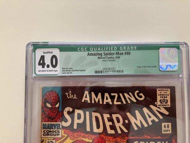 Amazing Spider-Man 40 - CGC Graded 4.0 - Qualified - Spillato - Prima edizione - (1966)