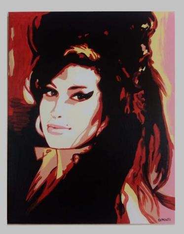 Amy Winehouse - Amy Winehouse by Daniela Politi - Painting - Acrylic on Canvas - Opera drsquoarte  Dipinto - 20232023