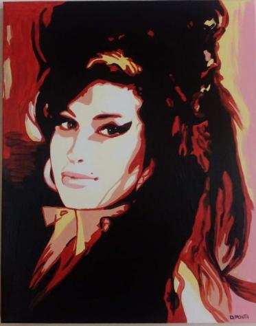 Amy Winehouse - Amy Winehouse by Daniela Politi - Painting - Acrylic on Canvas - Opera drsquoarte  Dipinto - 20232023