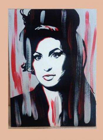 Amy Winehouse - Painting - Acrylic on Canvas - By artist Daniela Politi - Opera drsquoarte  Dipinto - 20232023