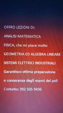 ANALISI MATEMATICA FISICA GEOMETRIA SISTEMI ELETTRICI