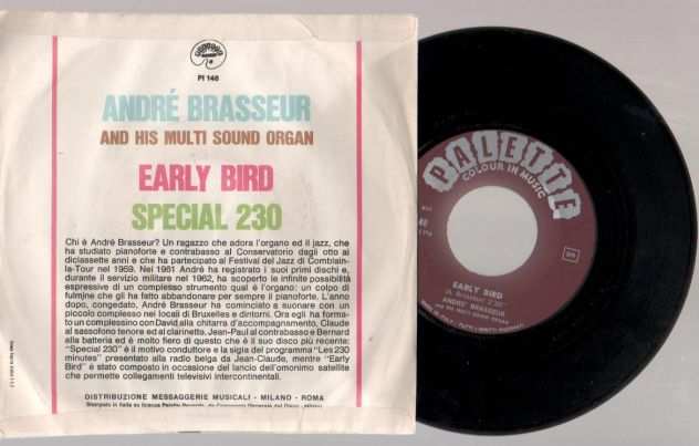 Andreacute BRASSEUR early bird 7 single Stampa 24-11-66 RARITA NUOVO
