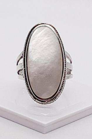 anello dalla forma unica con madreperla naturale - 925 Argento - Anello - Madreperla
