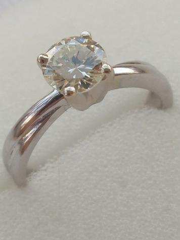 Anello di fidanzamento - 18 carati Oro bianco - 1.04 tw. Diamante (Naturale)