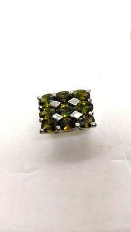 Anello modernista anni 60 con peridoti - 925 Argento, Bronzo - Anello Peridoto